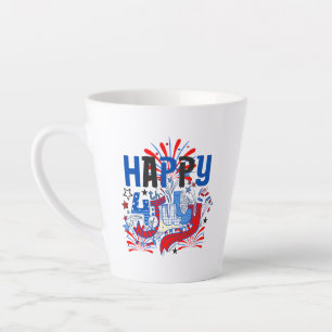 Tasse Latte Conception de célébration patriotique du 4 juillet