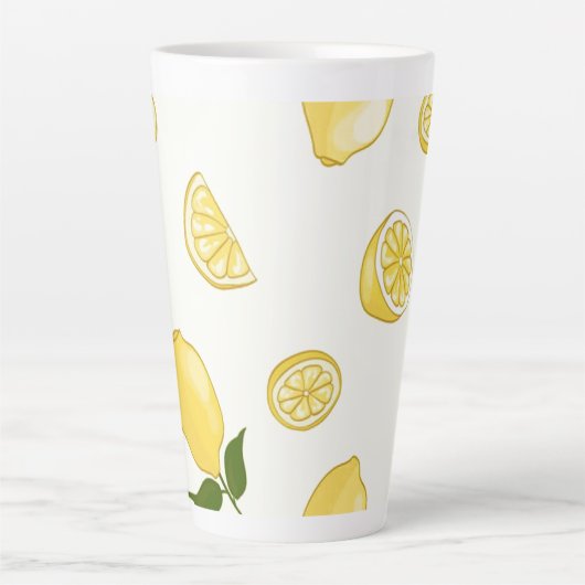 Tasse Latte Conception de citron en pâte tardive (Devant)