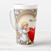 Tasse Latte Conception de cœur romantique (Angle gauche)