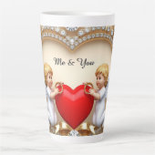 Tasse Latte Conception de cœur romantique (Devant)