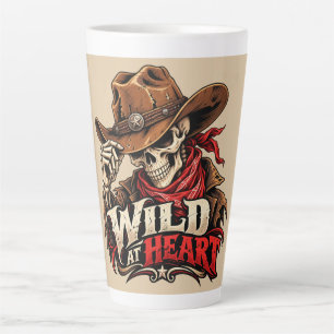 Tasse Latte Conception de cowboy squelette d'âme sauvage weste