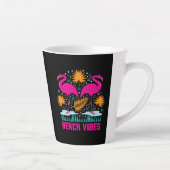 Tasse Latte Conception de flamants roses de vibes de plage (Droite)