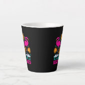 Tasse Latte Conception de flamants roses de vibes de plage (Devant)