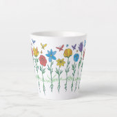 Tasse Latte Conception de fleurs en croissance (Devant)