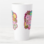 Tasse Latte Conception de fleurs motivationnelles Soyez unique (Devant)