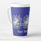 Tasse Latte Conception de fleurs personnalisée (Angle gauche)