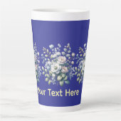 Tasse Latte Conception de fleurs personnalisée (Devant)