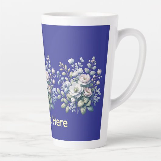 Tasse Latte Conception de fleurs personnalisée (Droite)