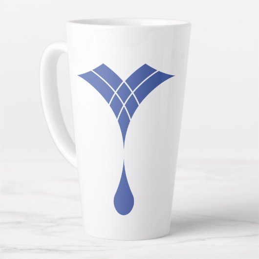 Tasse Latte conception de goutte d'eau bleue (Angle gauche)