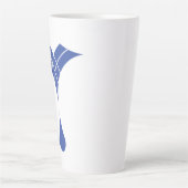 Tasse Latte conception de goutte d'eau bleue (Devant)