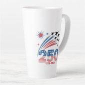 Tasse Latte Conception de la célébration de 250 ans de liberté (Angle droit)