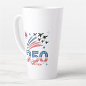 Tasse Latte Conception de la célébration de 250 ans de liberté (Angle gauche)
