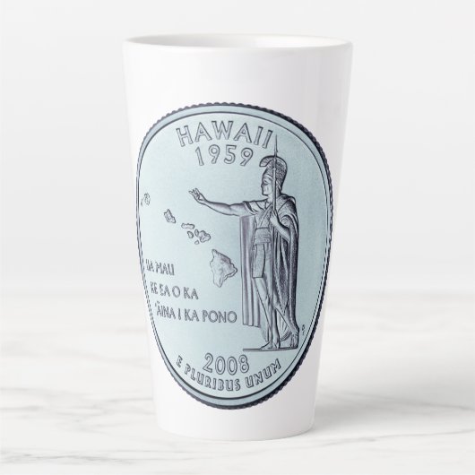 Tasse Latte Conception de la pièce de l'État d'Hawaï teintée  (Devant)
