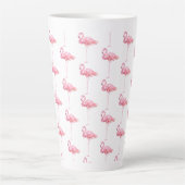 Tasse Latte Conception de la série de Flamants roses d'appel d (Devant)