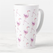 Tasse Latte Conception de la série de Flamants roses d'appel d (Angle droit)