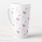 Tasse Latte Conception de la série de Flamants roses d'appel d (Angle gauche)