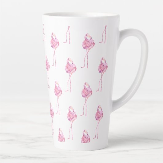 Tasse Latte Conception de la série de Flamants roses d'appel d (Droite)