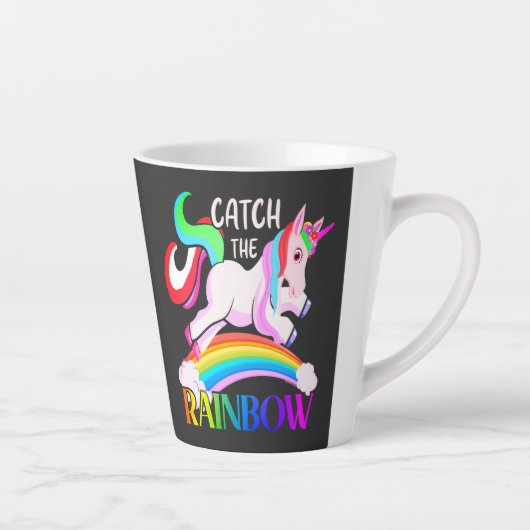 Tasse Latte Conception de licorne arc-en-ciel Catch (Droite)