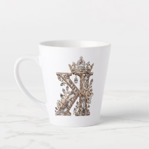 Tasse Latte Conception de luxe en cristal beige avec la lettre