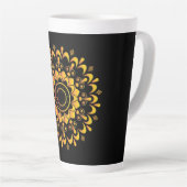 Tasse Latte Conception de mandala unique doré-95747 (Angle droit)