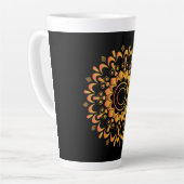 Tasse Latte Conception de mandala unique doré-95747 (Angle gauche)