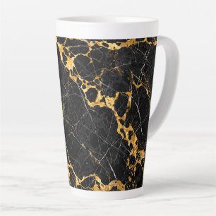 Tasse Latte Conception de marbre noir or luxe Nero Portoro
