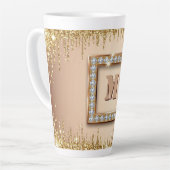 Tasse Latte Conception de monogramme personnalisé Nom ✨ (Angle gauche)