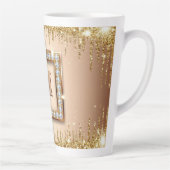 Tasse Latte Conception de monogramme personnalisé Nom ✨ (Droite)