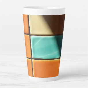 Tasse Latte Conception de motif de carreau géométrique moderne