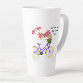 Tasse Latte Conception de motivation de bicyclette florale (Angle droit)