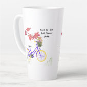 Tasse Latte Conception de motivation de bicyclette florale (Angle gauche)