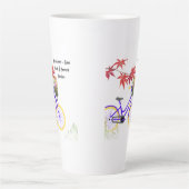 Tasse Latte Conception de motivation de bicyclette florale (Devant)