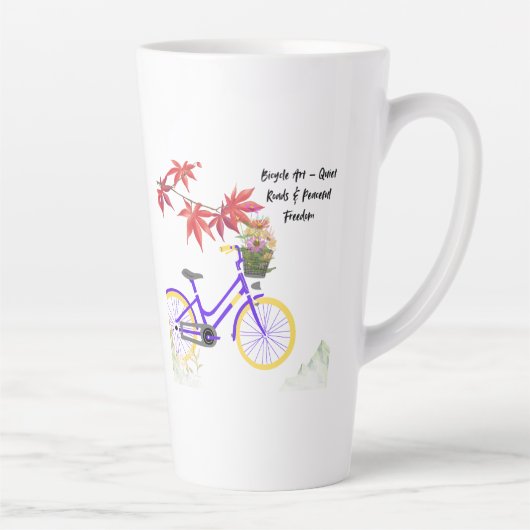 Tasse Latte Conception de motivation de bicyclette florale (Droite)