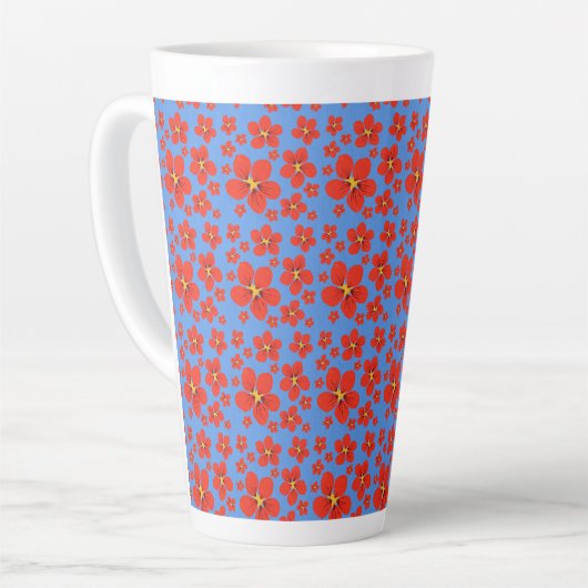 Tasse Latte Conception de Nasturtium sur muqueuse latte (Angle gauche)