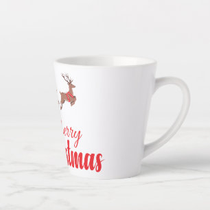 Tasse Latte Conception de Noël et rennes