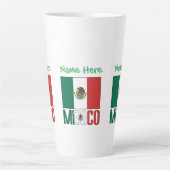 Tasse Latte Conception de nom de drapeau du Mexique personnali (Devant)