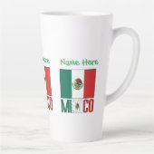 Tasse Latte Conception de nom de drapeau du Mexique personnali (Droite)
