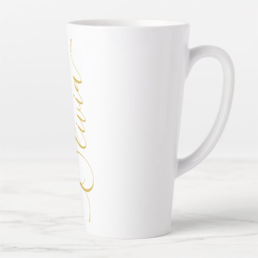 Tasse Latte Conception de nom de script Olivia Gold (Droite)