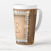 Tasse Latte ✨ Conception de nom personnalisé avec monogramme d (Angle droit)