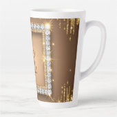 Tasse Latte ✨ Conception de nom personnalisé avec monogramme d (Droite)