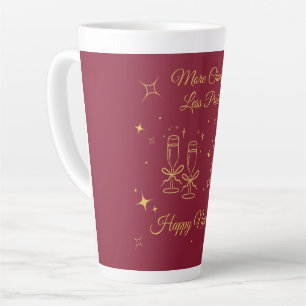 Tasse Latte Conception de Nouvel An en ligne d'art dorée