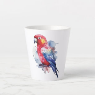 Tasse Latte Conception de perroquets colorés