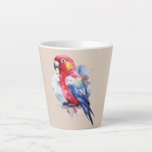 Tasse Latte Conception de perroquets colorés