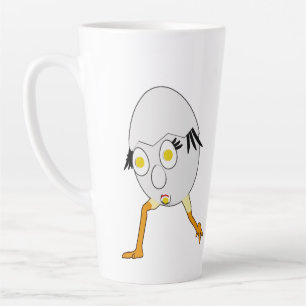 Tasse Latte Conception de personnage d'œuf fantaisiste RG & RA