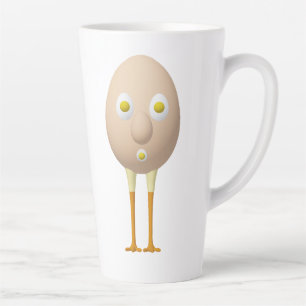 Tasse Latte Conception de personnage d'œuf fantaisiste RG & RA