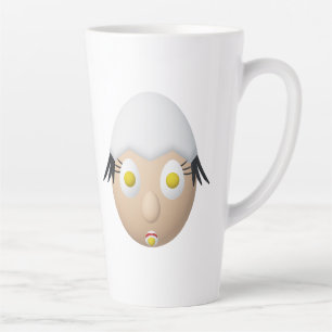 Tasse Latte Conception de personnage d'œuf fantaisiste RG & RA