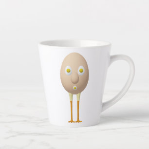 Tasse Latte Conception de personnage d'œuf fantaisiste RG & RA