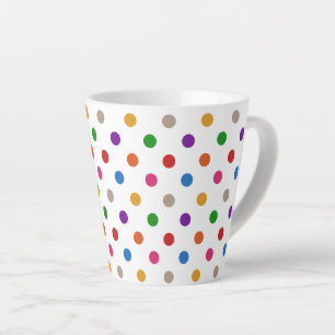 Tasse Latte Conception de points colorés arc-en-ciel de couleu