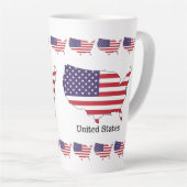 Tasse Latte Conception de souvenir de drapeau et de carte des (Angle droit)