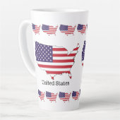 Tasse Latte Conception de souvenir de drapeau et de carte des (Angle gauche)